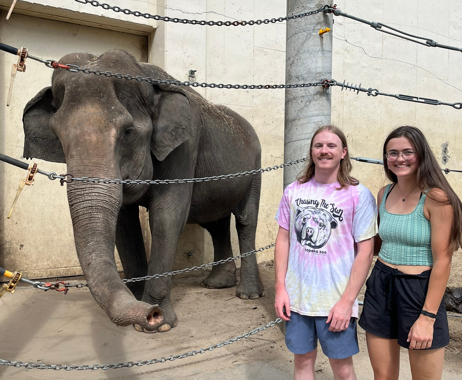 Us with Cora the elephant landscape